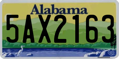 AL license plate 5AX2163