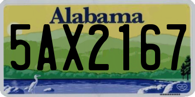 AL license plate 5AX2167