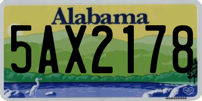 AL license plate 5AX2178