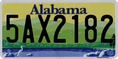 AL license plate 5AX2182