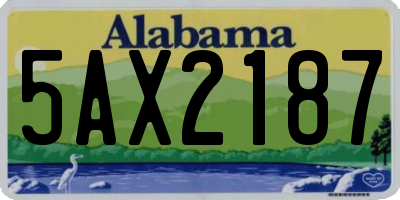 AL license plate 5AX2187