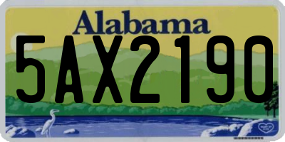 AL license plate 5AX2190