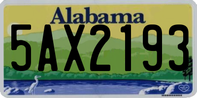 AL license plate 5AX2193