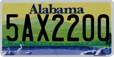 AL license plate 5AX2200