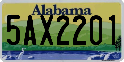 AL license plate 5AX2201