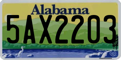 AL license plate 5AX2203