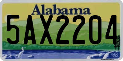 AL license plate 5AX2204