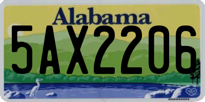 AL license plate 5AX2206