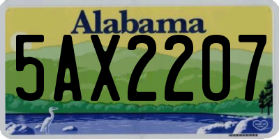 AL license plate 5AX2207