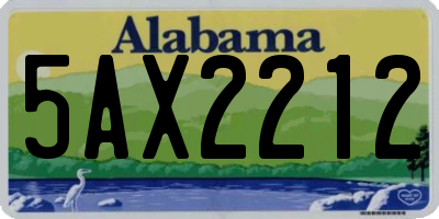 AL license plate 5AX2212