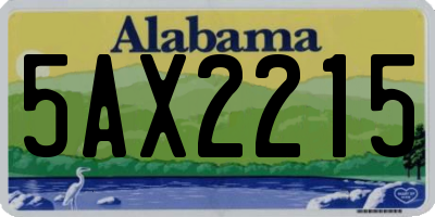 AL license plate 5AX2215