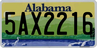 AL license plate 5AX2216