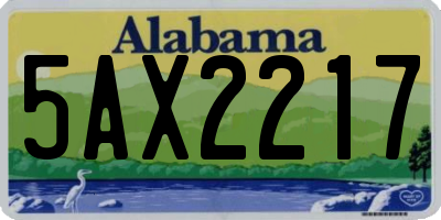 AL license plate 5AX2217