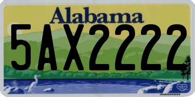 AL license plate 5AX2222