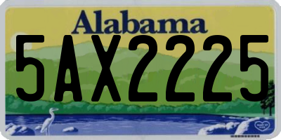 AL license plate 5AX2225