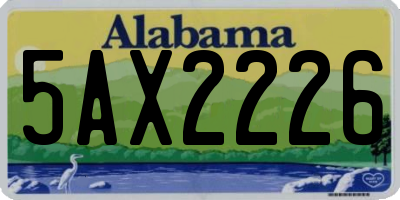 AL license plate 5AX2226