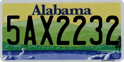 AL license plate 5AX2232