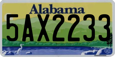 AL license plate 5AX2233