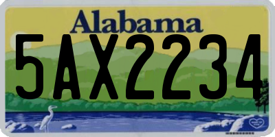 AL license plate 5AX2234