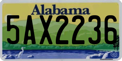 AL license plate 5AX2236