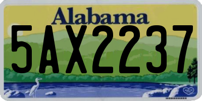 AL license plate 5AX2237