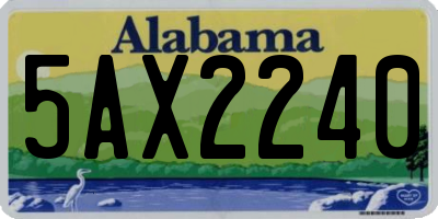 AL license plate 5AX2240