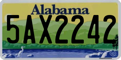 AL license plate 5AX2242