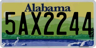 AL license plate 5AX2244