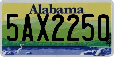 AL license plate 5AX2250