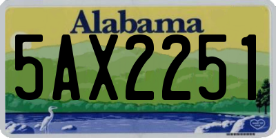 AL license plate 5AX2251