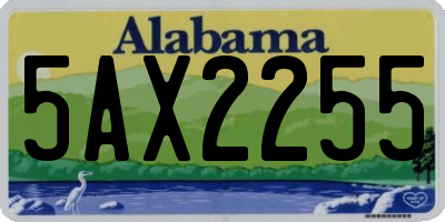AL license plate 5AX2255