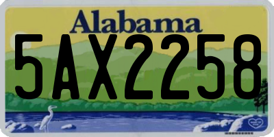 AL license plate 5AX2258