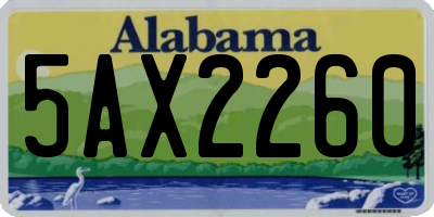 AL license plate 5AX2260