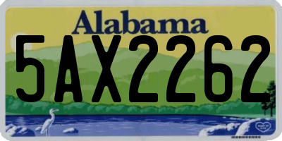 AL license plate 5AX2262