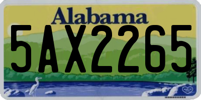 AL license plate 5AX2265
