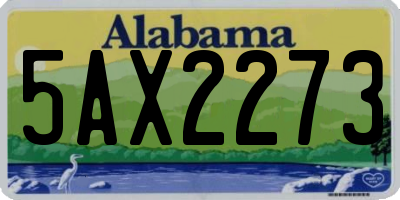 AL license plate 5AX2273