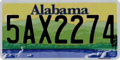 AL license plate 5AX2274
