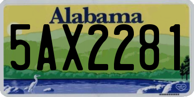 AL license plate 5AX2281