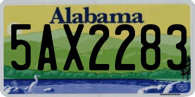 AL license plate 5AX2283