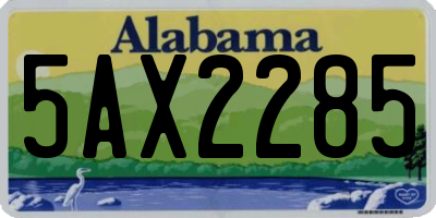 AL license plate 5AX2285