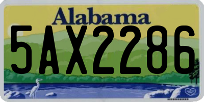 AL license plate 5AX2286