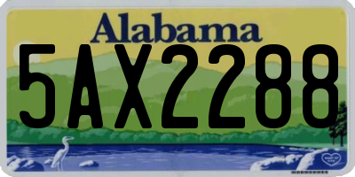 AL license plate 5AX2288