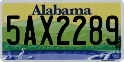 AL license plate 5AX2289