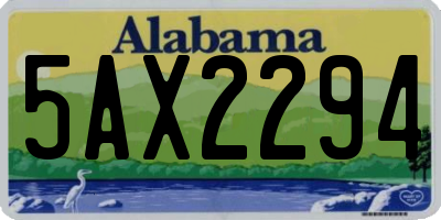 AL license plate 5AX2294