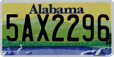AL license plate 5AX2296