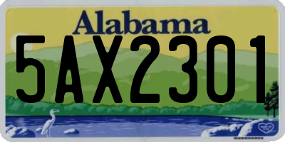 AL license plate 5AX2301