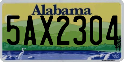 AL license plate 5AX2304