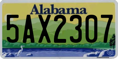AL license plate 5AX2307
