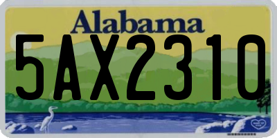 AL license plate 5AX2310
