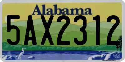 AL license plate 5AX2312